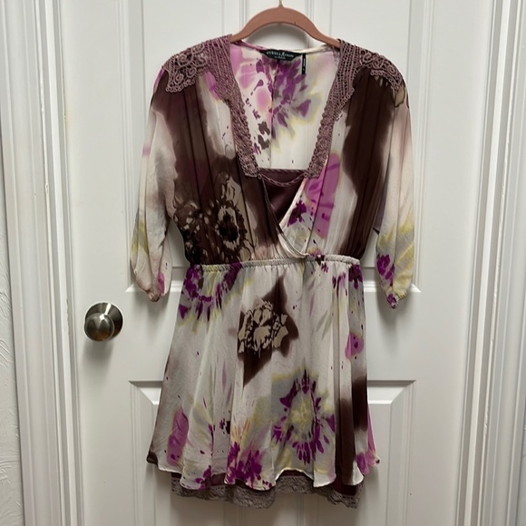 Guess Layered Lace Purple Slip-dress‎ Small - Picture 1 of 5